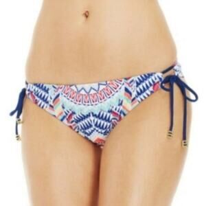 Bar lll Talula multi print metal detail string tie bikini bottom size large